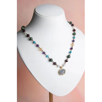 Sertifikalı Akrep Burcu Doğal Taş Makrome Kolye