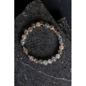 Sertifikalı Altın Rutilli Kuvars Doğal Taş Bileklik (SK:169)