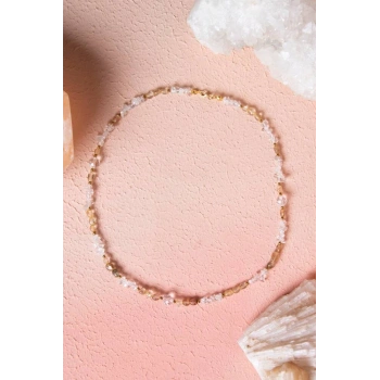 Sertifikalı Altın Rutilli Kuvars, Kuvars, Hematit Doğal Taş Kolye (SK:023)