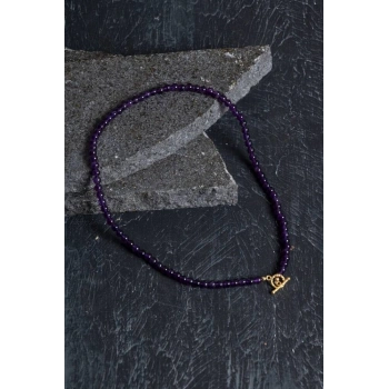 Sertifikalı Ametist Altın Kaplama Gümüş Aparat Doğal Taş Kolye