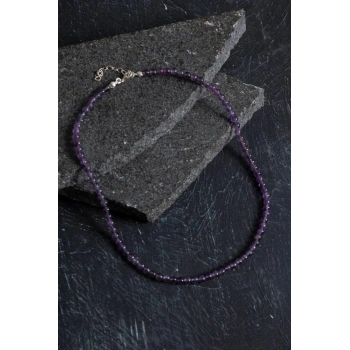 Sertifikalı Ametist  Doğal Taş Kolye