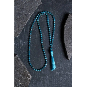 Sertifikalı Apatit Doğal Taş Kolye Tesbih 99luk - 6mm (SK:209)