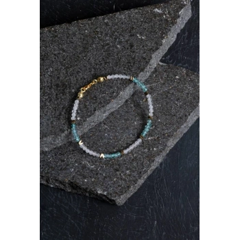 Sertifikalı Apatit ve Pembe Kuvars Doğaltaş Bileklik