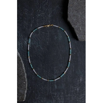 Sertifikalı Apatit ve Pembe Kuvars Doğaltaş Kolye