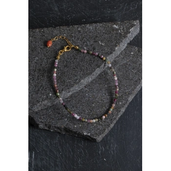 Sertifikalı Doğal Turmalin Taşlı Zarif Halhal