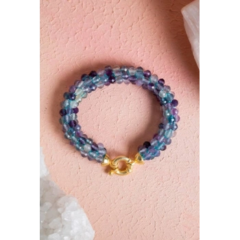 Sertifikalı El İşçiliği Örme Florit Gümüş Kapama Bileklik (SK:138)