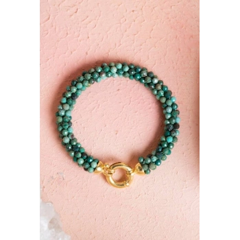 Sertifikalı El İşçiliği Örme Krizokol Gümüş Kapama Bileklik (SK:105)