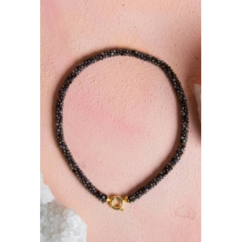 Sertifikalı El İşçiliği Örme Labradorit Gümüş Kapama Kolye (SK:134)