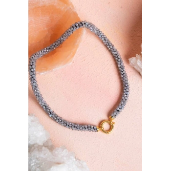 Sertifikalı El İşçiliği Örme Labradorit Kapama Kolye (SK:116)