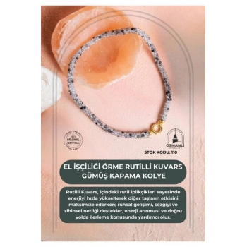 Sertifikalı El İşçiliği Örme Rutilli Kuvars Kapama Kolye (SK:110)