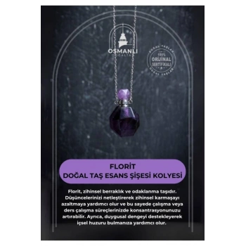 Sertifikalı Florit Doğal Taş Esans Şişesi Kolye