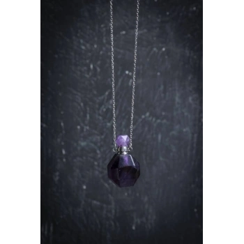 Sertifikalı Florit Doğal Taş Esans Şişesi Kolye