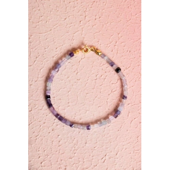 Sertifikalı Florit Gümüş Kapama Doğal Taş Bileklik (SK:061)