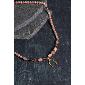 Sertifikalı Güneş Taşı Gümüş Aparat Kapama Doğal Taş Kolye