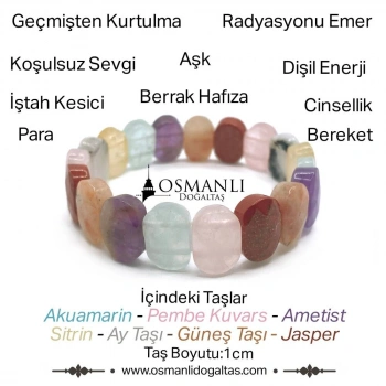 Sertifikalı Hakiki Orijinal Pembe Kuvars Ametist Sitrin Akuamarin Jasper Güneş Taşı Ay Taşı Doğal Taş Rolex Misinalı Bileklik