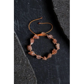Sertifikalı Ham Güneş Taşı Ayarlanabilir Bileklik