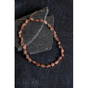 Sertifikalı Ham Güneş Taşı Doğaltaş Kolye