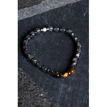 Sertifikalı Hematit, Kaplan Gözü Doğal Taş Bileklik (SK:186)