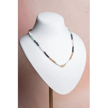 Sertifikalı İkizler Burcu Doğal Taş Kolye