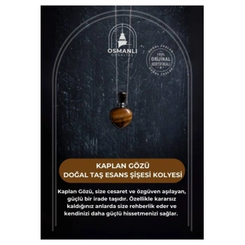 Sertifikalı Kaplan Gözü Doğal Taş Esans Şişesi Kolye