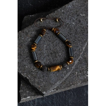 Sertifikalı Kaplan Gözü ve Hematit Doğal Taş Bileklik