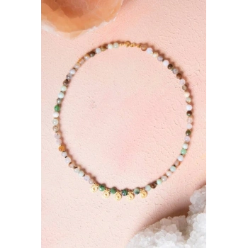 Sertifikalı Krizopras, Anyolit, Hematit Doğal Taş Kolye (SK:248)