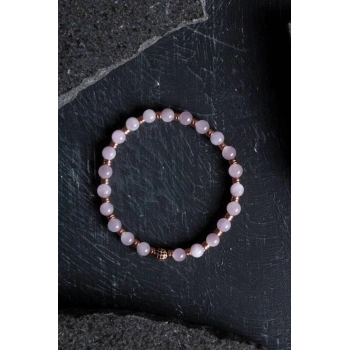 Sertifikalı Kunzit, Hematit Zirkon Aparatlı Doğal Taş Bileklik (SK:166)