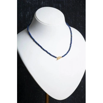 Sertifikalı Lapis Lazuli Gümüş Kapama Doğal Taş Kolye