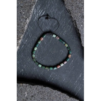 Sertifikalı Mint Akik Doğal Taş Makrome Bileklik (SK:207)