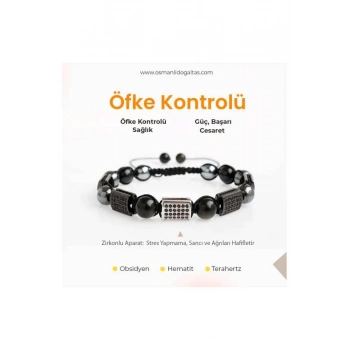 Sertifikalı Öfke Kontrolü Bilekliği-Doğal Taş Makrome Bileklik (SK:344)
