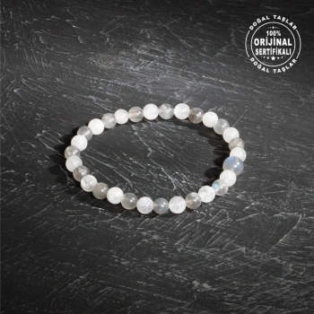 Sertifikalı Orijinal Ay Taşı Labrodorit Doğal Taş Bileklik