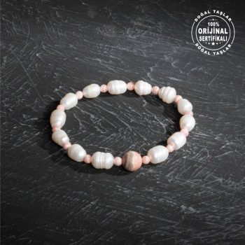 Sertifikalı Orijinal İnci Rodokrozit Doğal Taş Bileklik-Dişil Enerji