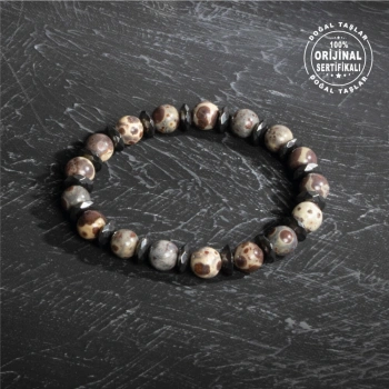 Sertifikalı Orijinal Jasper Hematit Doğal Taş Bileklik