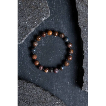 Sertifikalı Pitersit Zirkon Aparatlı Doğal Taş Bileklik (SK:190)