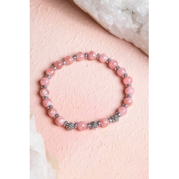 Sertifikalı Rodokrozit Gümüş Aparat Doğal Taş Bileklik