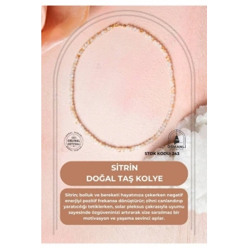 Sertifikalı Sitrin Doğal Taş Kolye (SK:243)