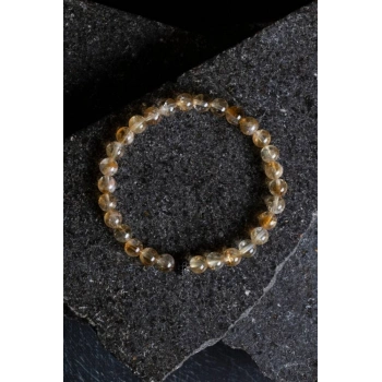 Sertifikalı Sitrin Zirkon Aparatlı Doğal Taş Bileklik (SK:179)