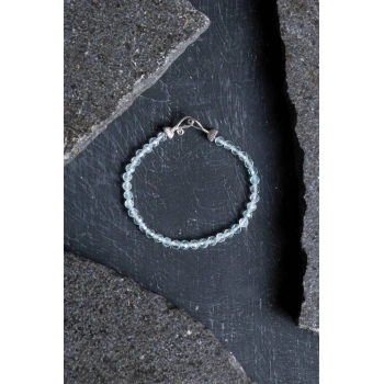 Sertifikalı Topaz Gümüş Aparatlı Doğal Taş Bileklik 4 mm (SK:203)