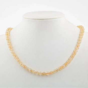 Sitrin 6 mm Dizi Doğal Taş Kolye