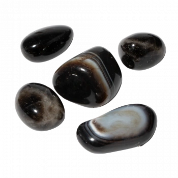 Siyah Göz Akik Doğal Taş Tımbıl El Taşı