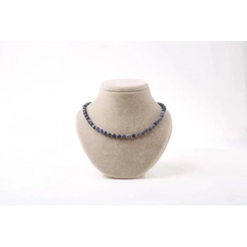 Sodalit 6 mm Dizi Doğal Taş Kolye