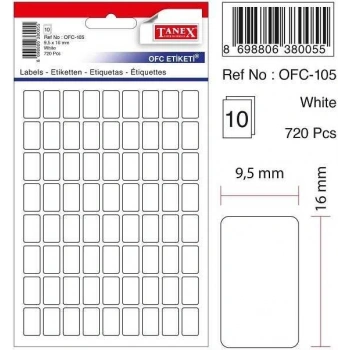 Tanex Ofc OFC 105 Etiketi Beyaz