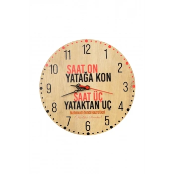 Türkçe Saat On Yatağa Kon Saat 30x30Cm