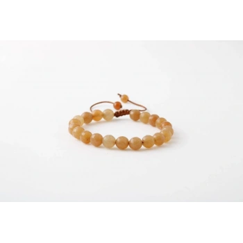 Turuncu Aventurin 6mm Merdiven Kapama Doğal Taş Bileklik