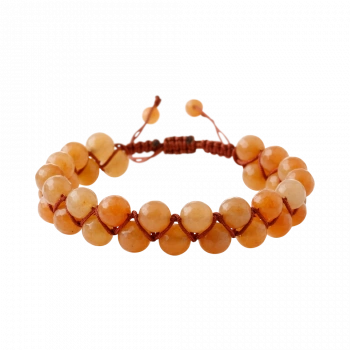 Turuncu Aventurin 8mm Çift Sıra Makrome Doğal Taş Bileklik