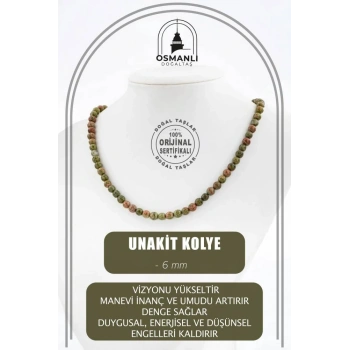 Unakit 6 mm Dizi Doğal Taş Kolye