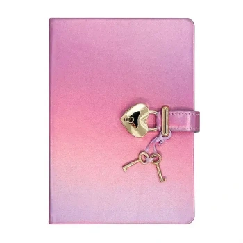 Victorias Journals Hush Hush Pastel Mor Kalp Kilitli Çizgili 160 Yp 13x18