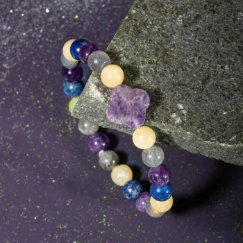 Yay Burcu Bileklik Ametist, Kalsit, Labradorit, Lapis Lazuli