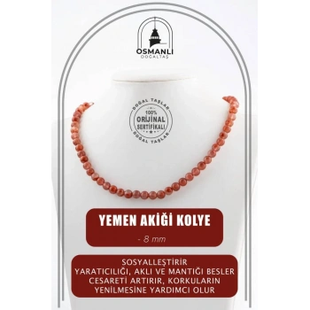 Yemen Akiği 8 mm Dizi Doğal Taş Kolye