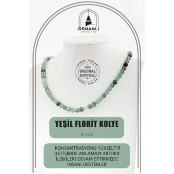 Yeşil Florit 6 mm Dizi Doğal Taş Kolye
